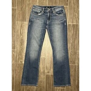 BKE Aiden Bootcut Jeans Womens 30x30 Blue Medium Wash Heavy Stitch